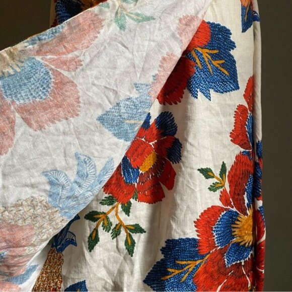 FARM RIO Linen Blend Dress Pineapple Flowers Prinr Size Small NWT - Picture 8 of 16